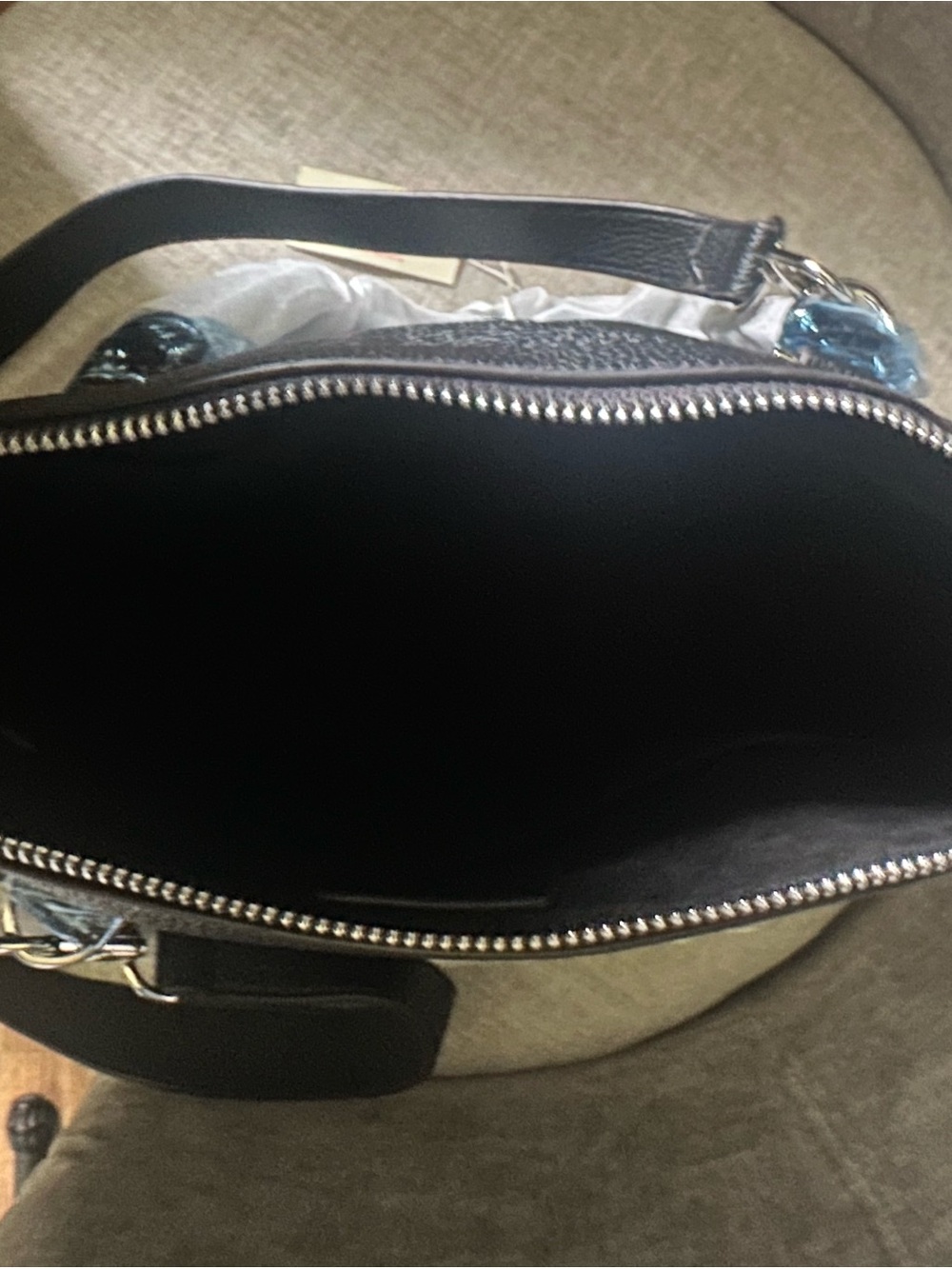 Black Monogram Leather Tote Bag - Picture 10 of 10